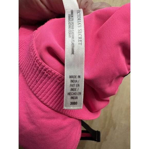Victoria Secret Sports Bra VSX Hot Pink Razor Back Underwire Zip Front 38DD - Picture 6 of 7